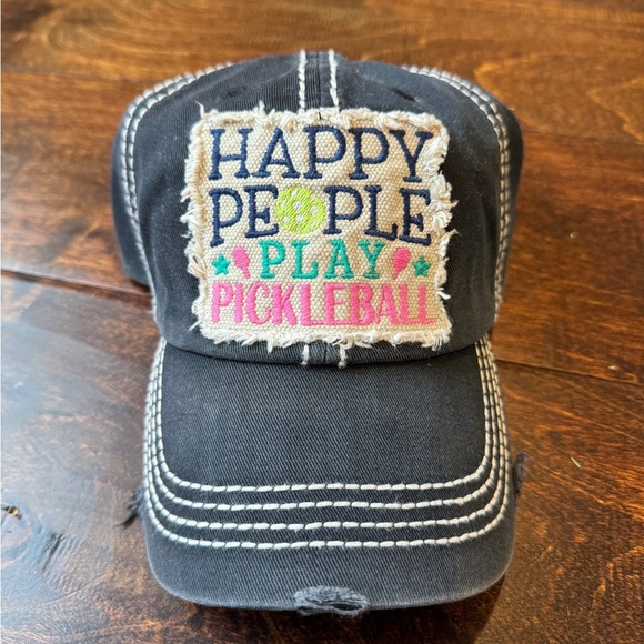 Pickleball Cap - “Happy People Play Pickleball” distressed adjustable hat - NWT - Picture 6 of 11